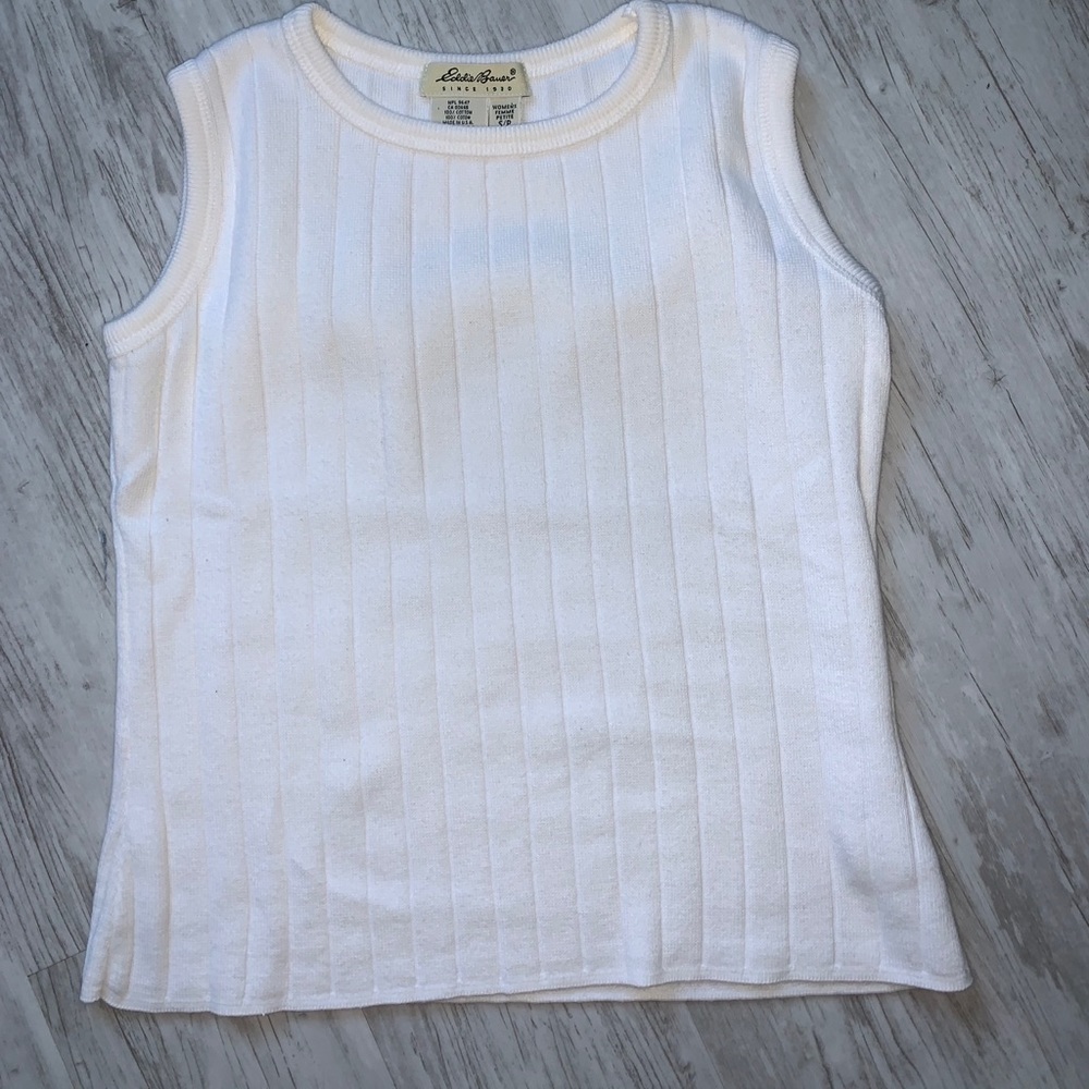 White pull over tank (sweater material)